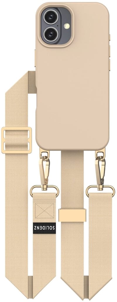 Geschikt voor iPhone 16 Plus Hoesje Met Koord - Afneembaar Koordje 16 Plus - Backcover Met Koord 16 Plus - Telefoonhoesje - Cord Case - Telefoon Ketting Verstelbaar - Lanyard - Geschikt voor MagSafe Case - Solidenz Collection - Caramel
