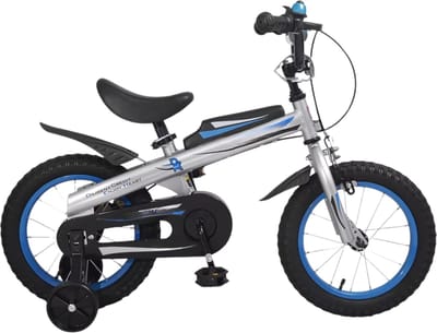 Kinderfiets – Voor kinderen van 2-4 jaar – Met zijwieltjes en Klinghandrem – Blauw, 41 cm