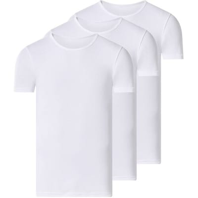 esmara Men Set van 3 heren T-shirts (ronde hals, Wit, XL)
