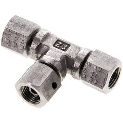 T-koppeling G1/8'' Binnendraad RVS Hydrauliek 400bar (5620.0psi)