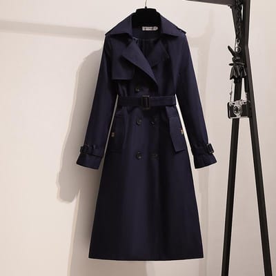 Dernier Manteau Kaki Mi-long Hiver Automne Tempérament Mince Manches Longues pour Femmes Construction Durable Haute Qualité Usage Quotidien Pratique 3XL