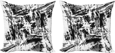 ABAKUHAUS Abstracte decoratiekussenhoes – 2-pack – Grunge-stijl 40x40 cm