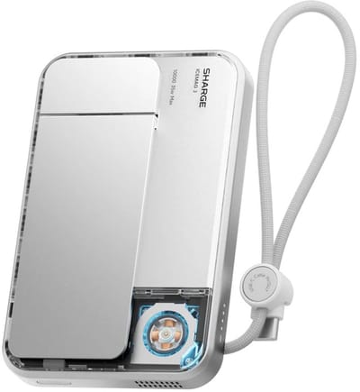 SHARGE ICEMAG 3 Powerbank Qi2.2 10000mAh- 35W - MagSafe Compatible - Draadloos Opladen - Magnetisch - Actieve koeling - Wit