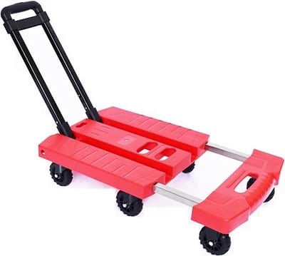 Opvouwbare steekwagen - Platte kar - Materiaal vervoeren - Verstelbaar handvat - 150 kg capaciteit - Grijs