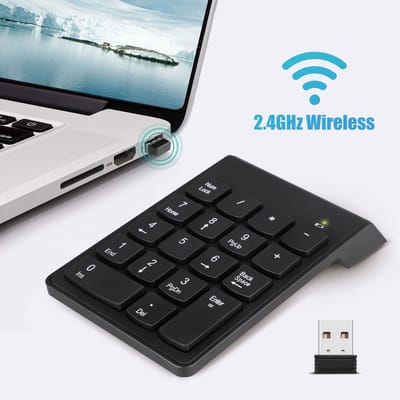 JeiibrZui Draadloos Numeriek Toetsenblok - USB-Numeriek Toetsenblok - 2,4GHz Transmissie & Compacte Draagbare Ontwerp - 1 - Voor Laptopgebruikers+Zwart