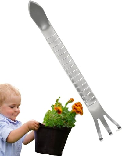 Tuin Hekel - Hand Hekel Bodem Hekel - Tuinonderhoud - Verdikt Roestvrij Staal - 21.8 cm - Grijs