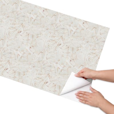 Coloray Meubel Wrap Folie - Beige Meubelfolie - 65x130 cm - Meubelfolie Zelfklevend Marmeren elegantie - Wrapfolie Keuken - Klassiek Meubelfolie - Decoratiefolie - Tafeldecoratie - Texturen