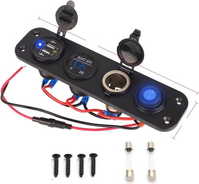 Schakelpaneel - 8 Knoppen Paneel - Voertuig Controle - Geïntegreerde USB - 23 x 12 cm - Zwart