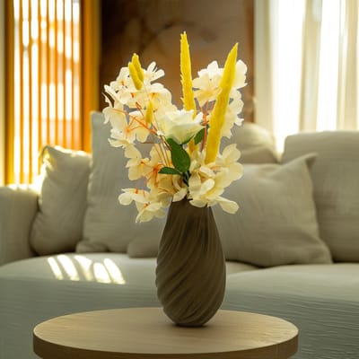 Lunaris moderne vaas – Decoratieve vaas - Maretak Groen - 3d geprinte vaas – geschikt voor droogbloemen - 34CM