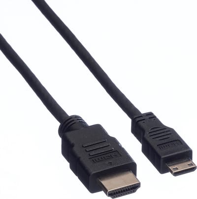 VALUE Monitorkabel HDMI High Speed HDMI Male - Mini HDMI Male, 2 m