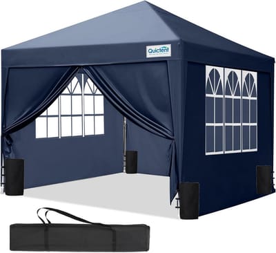 Vouwpaviljoen 3 x 3 meter met zijpanelen en roltas - Waterdichte partytent voor feesten en buitengebruik
