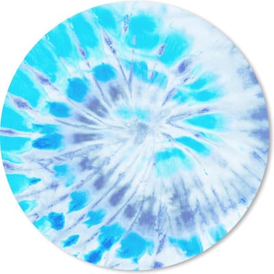 Muismat rond 20x20 cm - Mousepad Zomer - Tie dye - Blauw - Ronde muismatten