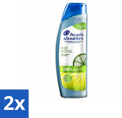 2 x Head & Shoulders - Anti-Roos Shampoo - Pure Intense - Oil Control - 250 ml - Anti-Roos Shampoo - Vette Hoofdhuid - Rozenolie - Haarverzorging - Schoon Haar