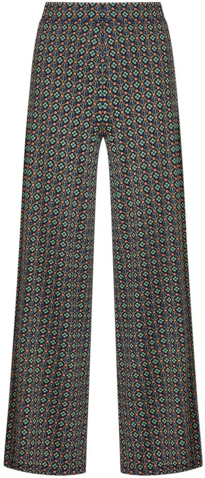Dailygoods- Palazzobroek met stretchcomfort - Jersey-stof - Grafische print - Hoge taille - Brede elastische tailleband - Elegant silhouet - Wijdelopende Broek