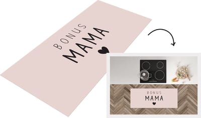 Keukenloper - Loper keuken - Quotes - Spreuken - Bonus Mama - Moeder - 120x50 cm - Keukenloper vinyl