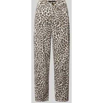 Balloon fit jeans met all-over luipaardprint