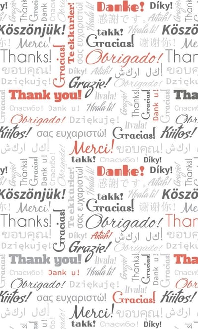 Fotobehang - Thank You 150x250cm - Vliesbehang
