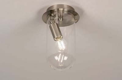 Lumidora Plafondlamp 73411 - Plafonniere - E14 - Staalgrijs - Metaal - Badkamerlamp - ⌀ 13 cm