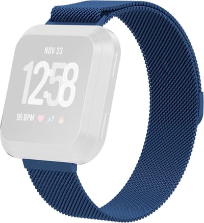 Milanees bandje - geschikt voor Fitbit Versa / Versa 2 - maat S/M - blauw
