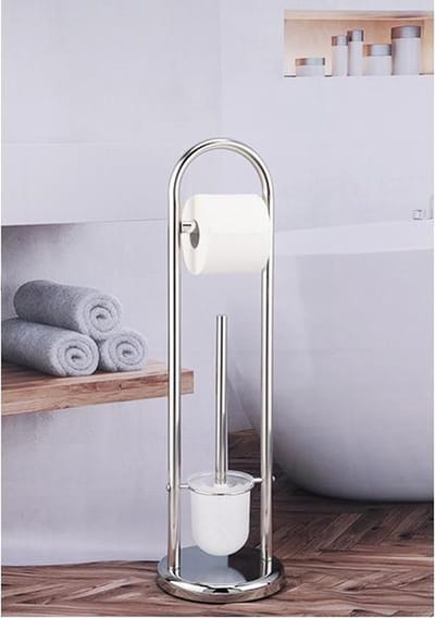 Haushalt - Toiletset - Roestvrijstaal - Toiletborstel - Toiletrolhouder
