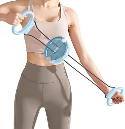 Borstverlenger Armtrainer - Spierversterker - Bovenlichaam Training - Bidirectioneel Kracht Systeem - 76 cm - Blauw