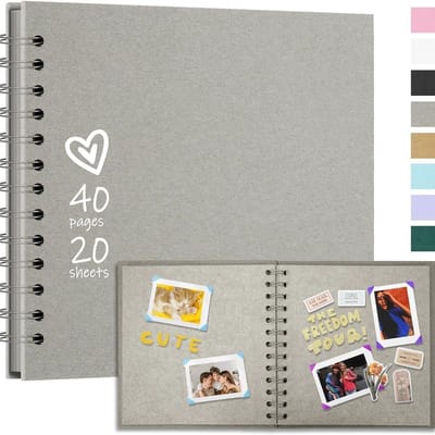 Creatief Fotoalbum 18 x 18 cm - DIY Scrapbook met 40 Pagina's en Dikke Zijden - Perfect Cadeau voor Bruiloft en Verjaardag