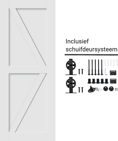 Houten schuifdeur wit geverfd met schuifdeursysteem bundel 2015