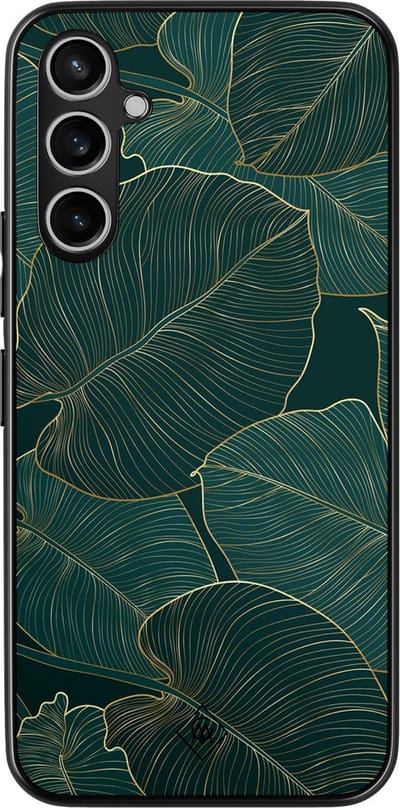 Casimoda® hoesje - Geschikt voor Samsung Galaxy A15 - Monstera Leaves - Zwart TPU Backcover - Planten - Groen