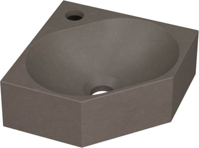 INK® Matrix quartz hoekfontein met kraangat, quartz beton