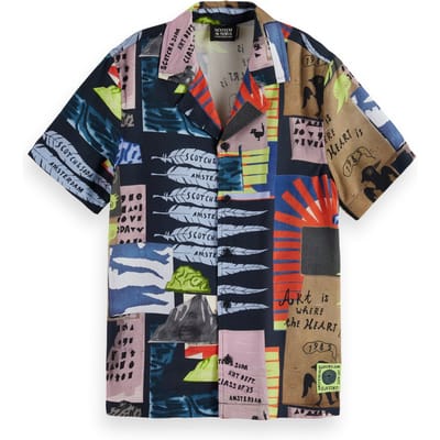 Scotch & Soda Boy All-over Printed Short-sleeved Shirt Art Dept Collage An Taglia: 4 | Camicie Outlet | kids