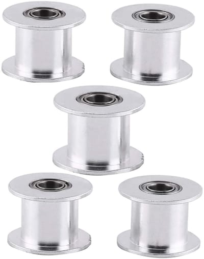 Dailygoods- Timing Riem Idler Aluminium - 5 Stuks - Glad Zonder Tanden - Buitendiameter 18mm - Breedte Riem 10mm - Hoogte 13mm - Katrol