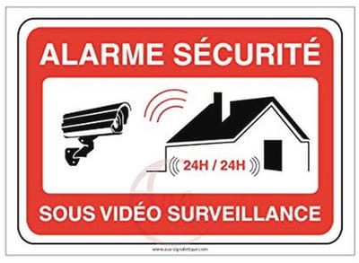 Waarschuwingsbord voor videobewaking - Veiligheid onder toezicht 24/7 - 300 x 210 mm PVC
