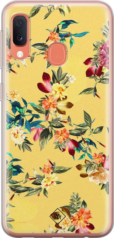 Casimoda® hoesje - Geschikt voor Samsung A20e - Floral Days - Backcover - Siliconen/TPU - Groen