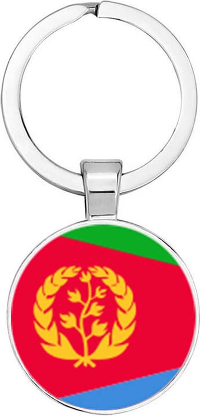 Akyol - Eritrea vlag Sleutelhanger - eritrea - iemand die houdt van reizen - vakantie - landen - vlag - reizigers - cadeau - geschenk - gift - kado - verassing - 2,5 x 2,5 CM