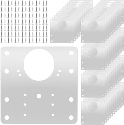 50 Stuks RVS Reparatieplaten voor Kastdeuren - 9x9cm Deur Scharnier Herstelset met Schroeven voor Meubelreparatie en Deuren