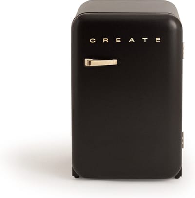 CREATE - Koelkast in retrostijl - Zwart - Handvat Goud - FRIDGE RETRO 107L