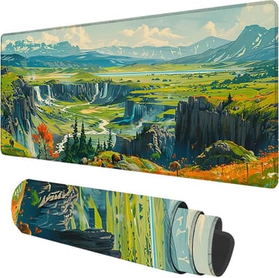 XXL Muismat - Bureauonderlegger - Gaming en Kantoor - Genaaide randen - 160x80 cm - Groen