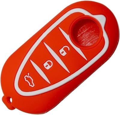 Slimme Silicone Toetsenbordhoes voor Auto Sleutel met 3 Toetsen - Geschikt voor Alfa Romeo 159, Giulietta, 4C en GTA (Rood)