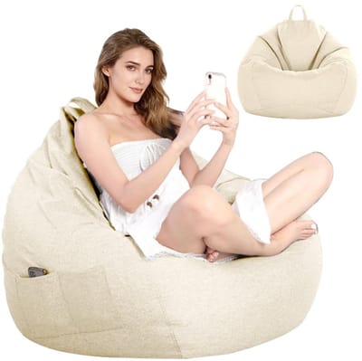 Dailygoods- Zitzak XL - Zitzakhoes - Gaming Zitzak - Zitzakstoel - Opbergtas - Katoen/Linnen Materiaal