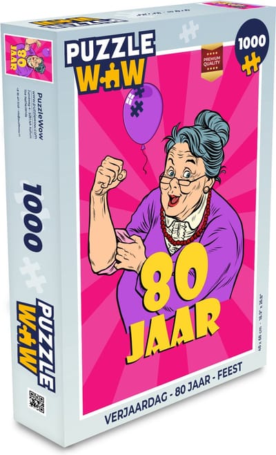 Puzzel Verjaardag - 80 Jaar - Feest - Vrouw - Legpuzzel - Puzzel 1000 stukjes volwassenen