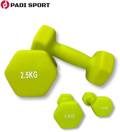 Padisport dumbells groen 1 en 2,5 kg - gewichten set halters - gewichten set - gewichten set dumbbell - dumbells set - dumbbells - halters - dumbell - fitness gewichten - Gewichten - dumbellset - gewichtjes set - sport gewichten voor thuis