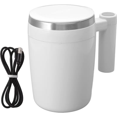 Automatische Magnetische Roerbeker 380ml USB Opladen Roestvrij Staal Koffie Mengbeker Zelfroerend L gray