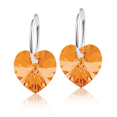 Montebello Oorbellen Alicia HZ112 - Swarovski Hart - 925 Zilver Gerhod. - Ø14mm - 24mm