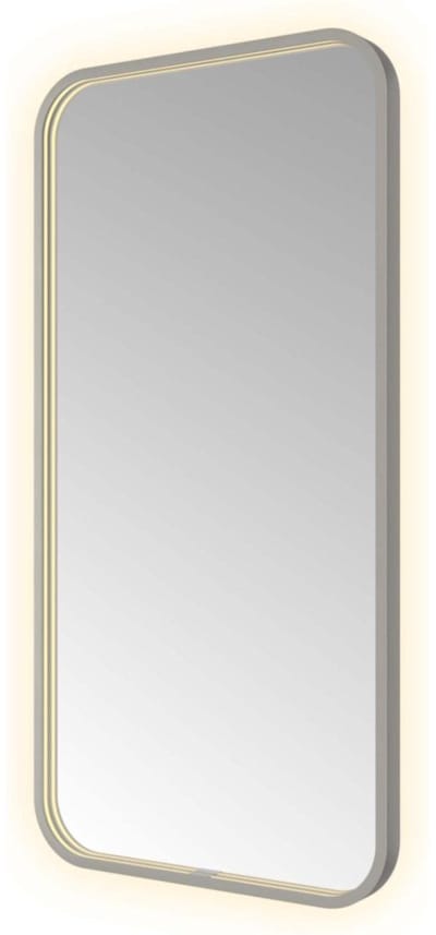 Hotbath &More SSQ510 Soft Square spiegel 50x100cm met verlichting, spiegelverwarming, kleurwissel, dimbaar en afstandsbediening geborsteld gunmetal PVD