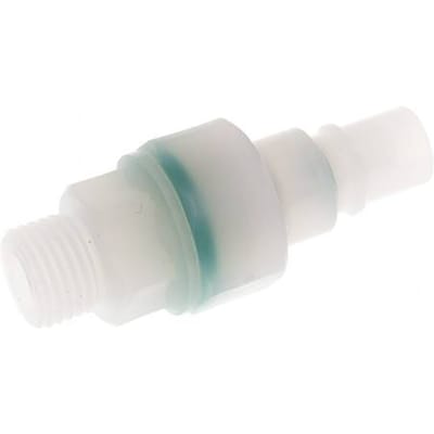 PVDF DN 7.2 Koppeling Insteeknippel G 1/4 inch Buitendraad Dubbele afsluiting
