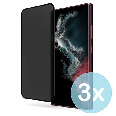Privacy Screenprotector Geschikt voor Samsung Galaxy S22 Ultra – Anti-Gluren – Krasbestendig Gehard Glas 9H – Volledige Dekking – 3-Pack – FuturiQ