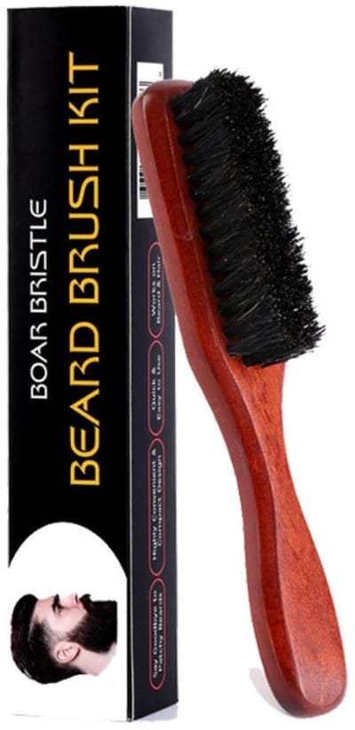 Dailygoods- Baardborstel Professioneel - Baardborstel Wildzwijnharen - Handvat Perenhout - Duurzaam - Geschikt voor Alle Baardtypes - Effectief voor Gezonde Groei - Haarborstel