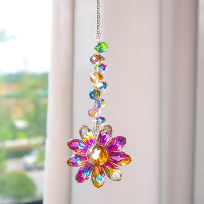 Daisy K9 Kristal Zonvanger Raamdecoraties Regenboogmaker Binnen Zonvanger Binnenplaats Tuindecoratie Huis Kerst Ornament white