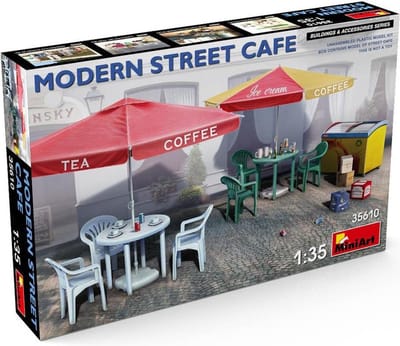 MiniArt Modelbouwpakket Militaire voertuigen - 35610 Modern Street Cafe Plastic - 1:35 - Modelbouw