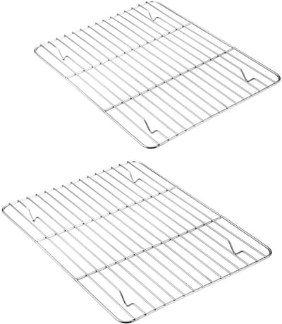 EXCITAT Set van 2 - Koelrekken - Taartstandaards - Gemaakt van metaal geschikt voor levensmiddelen - Voor braden, bakken, grillen, koelen - 24,5 x 19 x 1,5 cm - Duurzaam - Roestbestendig - Vaatwasserbestendig
